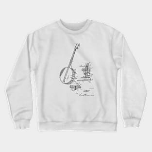 Banjo Vintage Patent Drawing Crewneck Sweatshirt